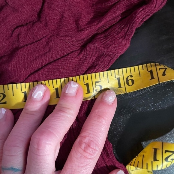 American Eagle Outfitters Crop Women’s XS Cross Over Shirt Long Sleeve Maroon - Picture 11 of 16